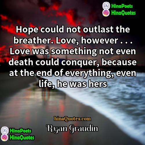 Ryan Graudin Quotes | Hope could not outlast the breather. Love,